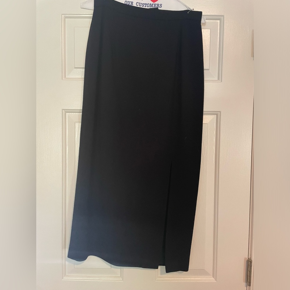 Amanda Fielding black pencil skirt with front low slit